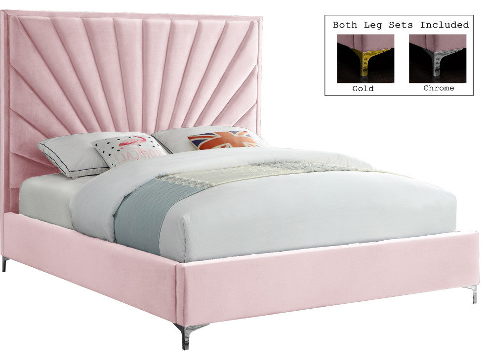 Eclipse Velvet Bed, Pink, Full