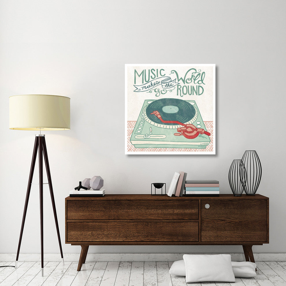 "Retro Record Player" Digital Paper Print by Mary Urban, 38"x38"