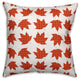 Plaid Fall Leaves Throw Pillow, 18"x18"