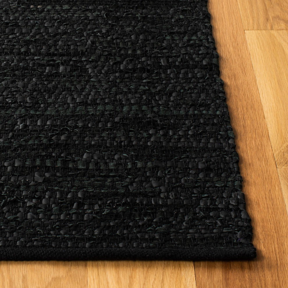 Safavieh Vintage Leather Collection, VTL388 Rug, Light Grey/Black, 6'x9'