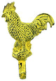 Rooster Hook in Yellow Distressed Finish (Set of 2)