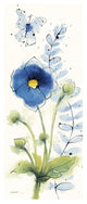 "Independent Blooms Blue V" Digital Paper Print by Shirley Novak, 18"x42"