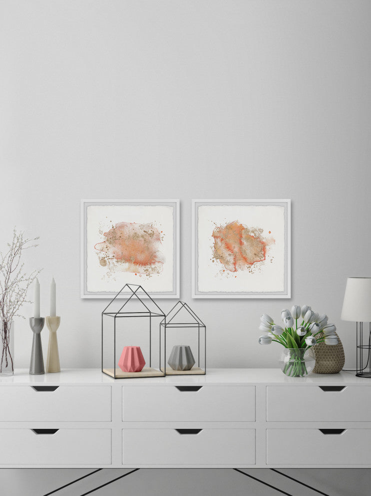 Orange Vision Diptych, 2-Piece Set, 32x32 Panels