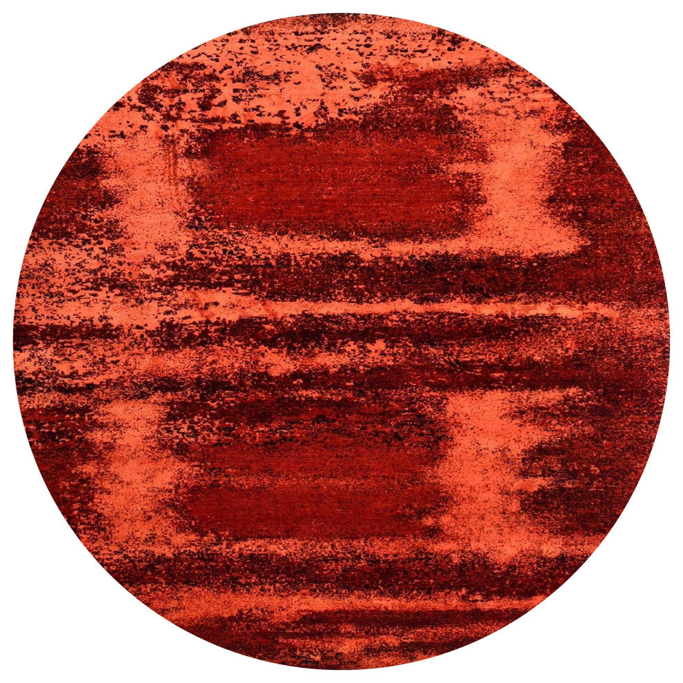 Ahgly Company Indoor Round Mid-Century Modern Area Rugs, 6' Round