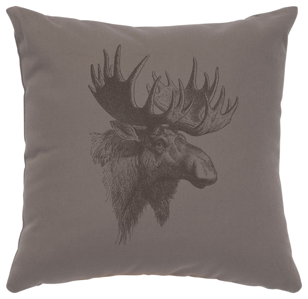 Image Pillow 16x16 Moose Profile Cotton Chrome