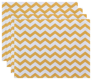 Chevron Decorative Placement, Yellow, Set of 4