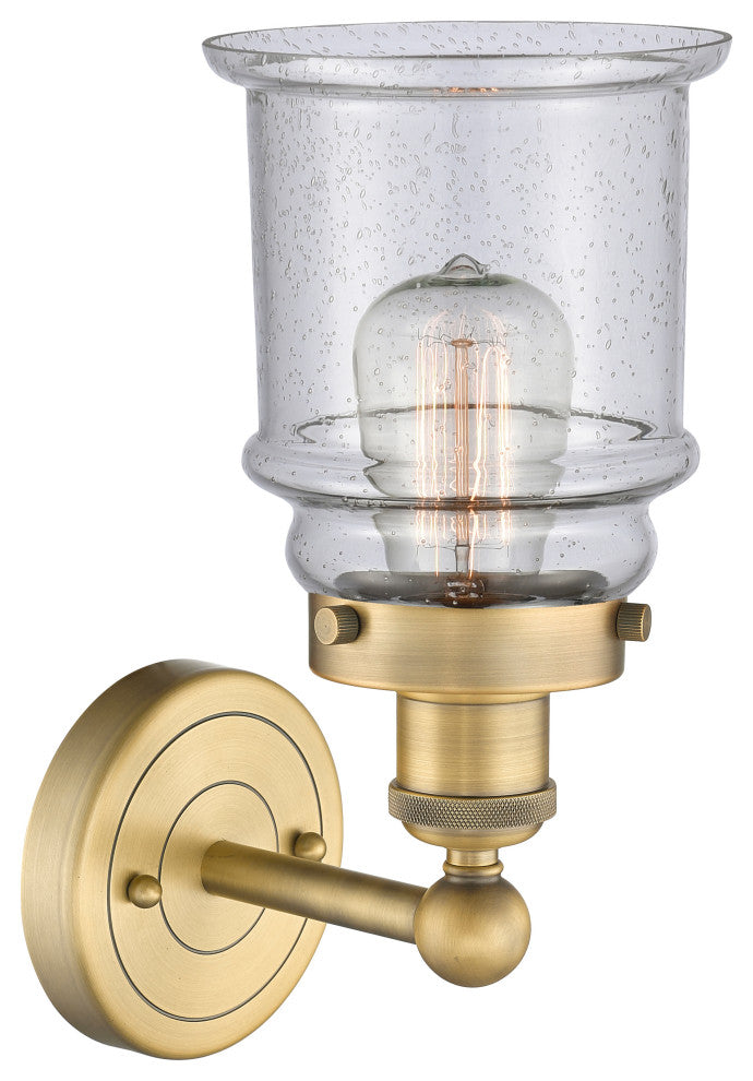 Canton 1-Light 6" Sconce, Brushed Brass Finish, Seedy Shade