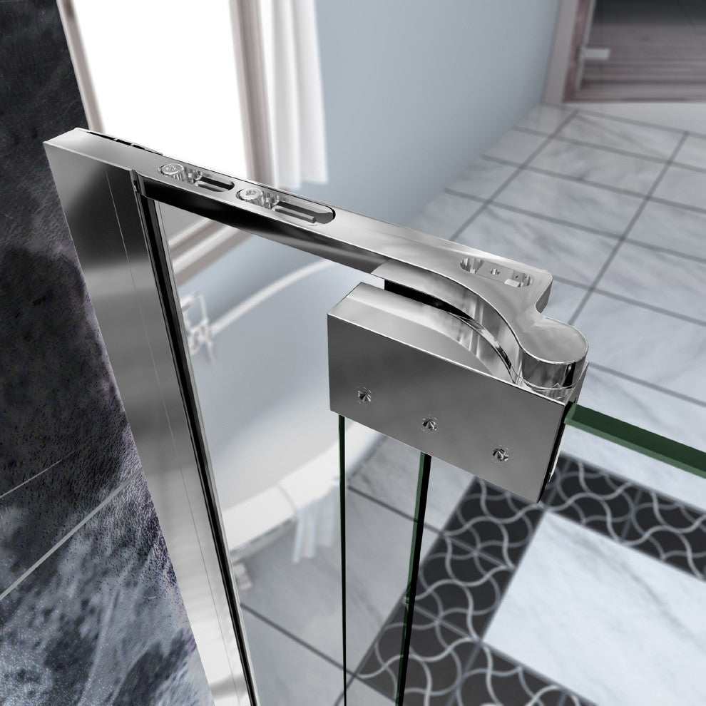 DreamLine 30 to 40, Frameless Pivot Shower Door, Clear Glass Door