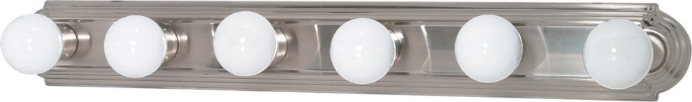 6-Light 36" Racetrack Vanity in Brushed Nickel