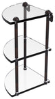Three Tier Corner Glass Shelf, Venetian Bronze