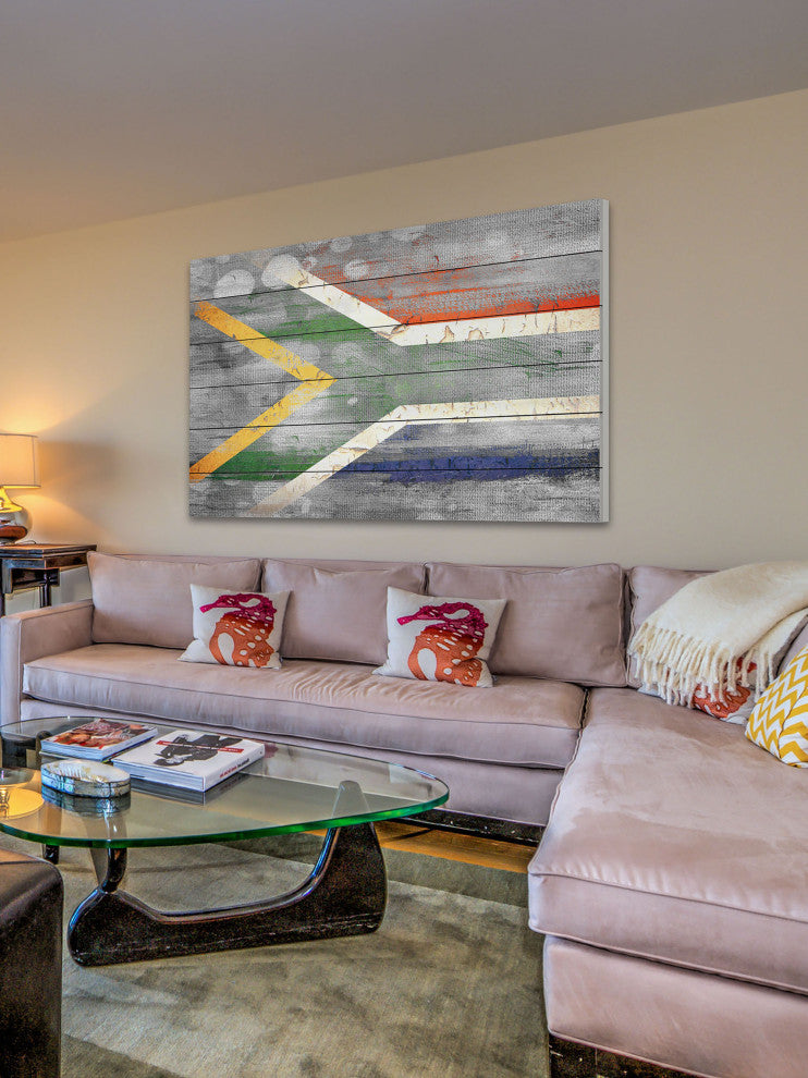 "Fly Africa" Print on White Wood, 36"x24"