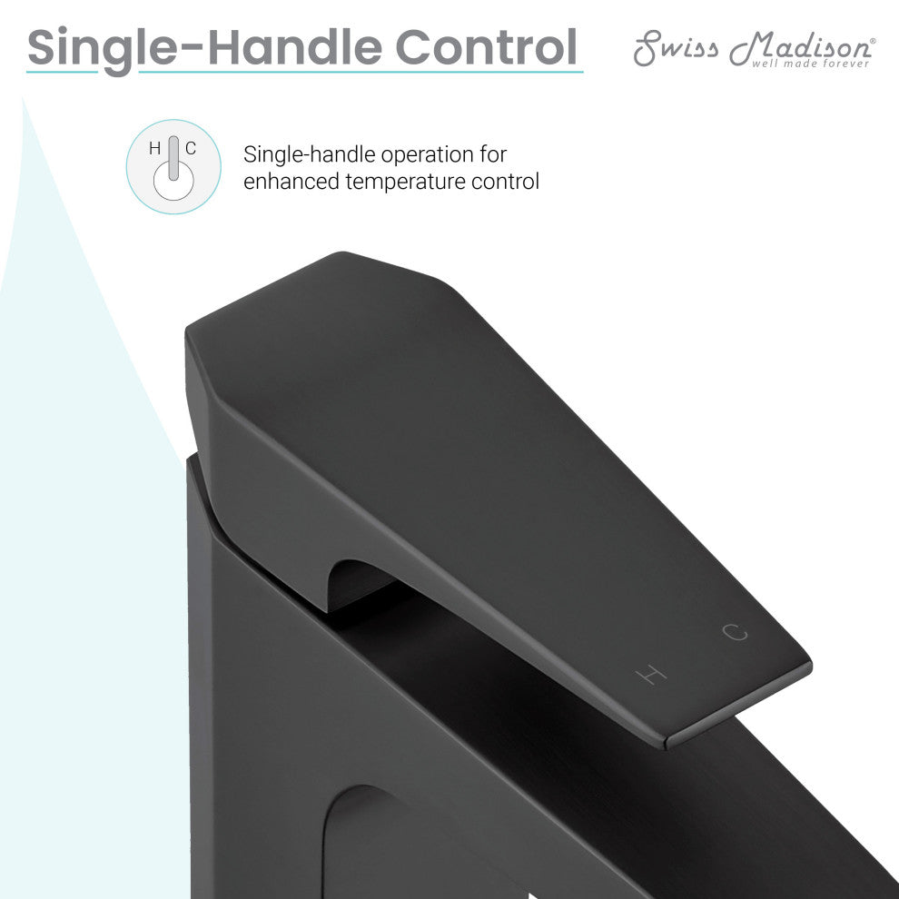 Voltaire Single Hole Single-Handle Bathroom Faucet, Matte Black