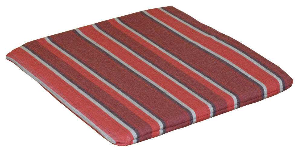 Poly Bistro Chair Seat Cushion, Red Stripe