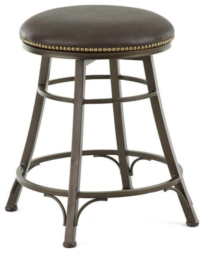 Bali Chocolate Leather 24" Swivel Counter Stool