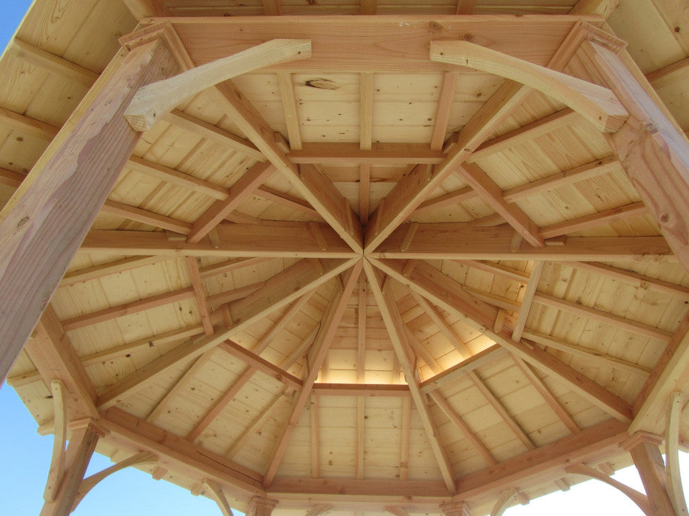 SamsGazebos 10' Octagon English Cottage Garden Gazebo, Two-Tiered Roof