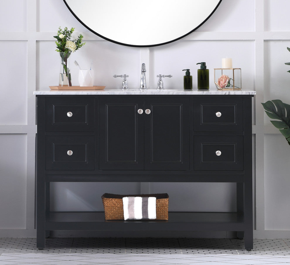 Matilda 48" Single Bathroom Vanity Set, Black