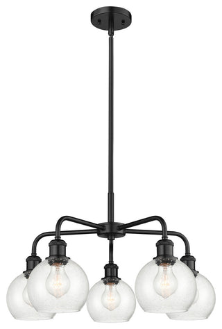 Athens 5-Light 24" Stem Chandelier, Matte Black, Seedy