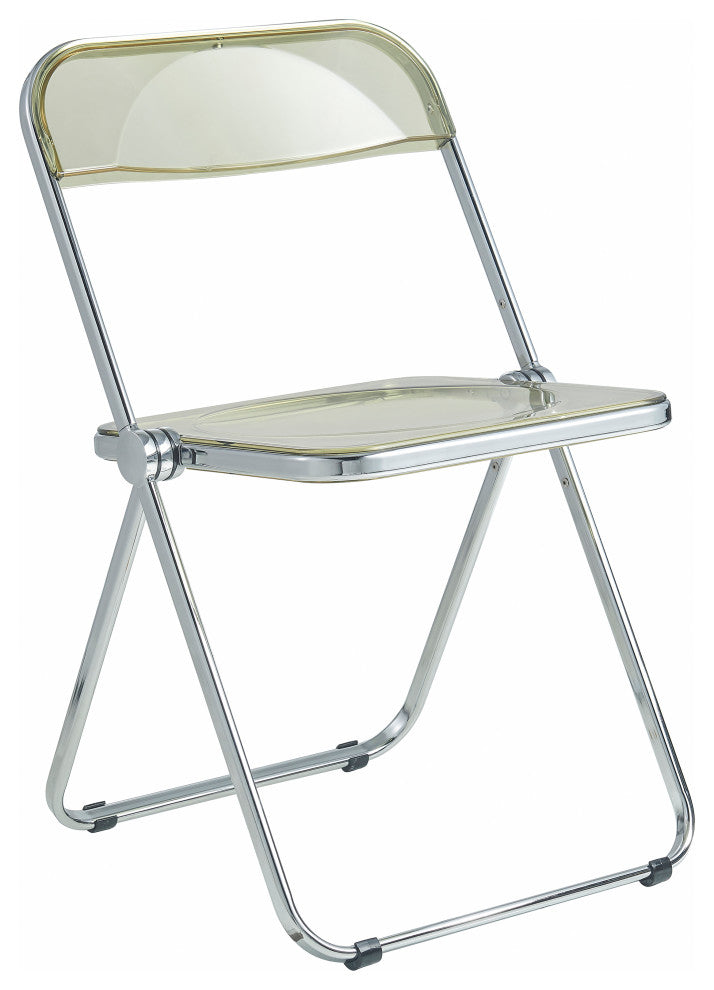 LeisureMod Lawrence Acrylic Folding Chair With Metal Frame