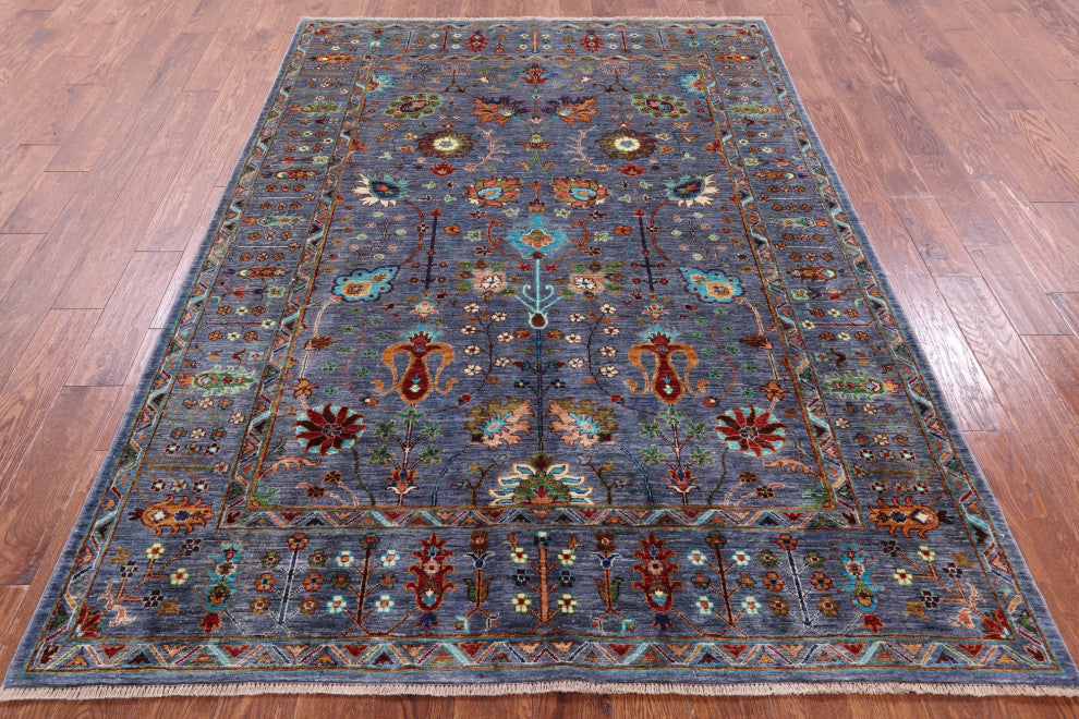 Hand-Knotted Persian Tabriz Wool Rug 5' 9" X 8' 0" - Q12468