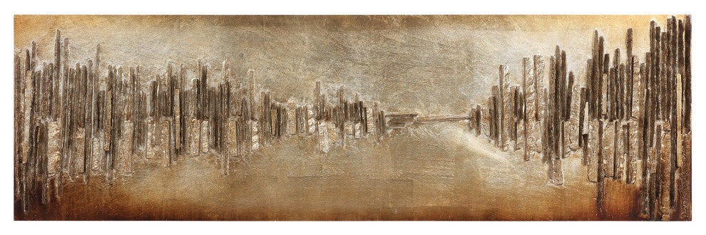 Passages Mixed Media Hand Painted 3D Rugged Wooden Wall Art 72"x22"