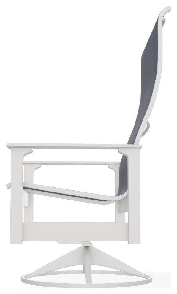 Leeward Sling Outdoor Swivel Rocker, Augustine Denim/Snow