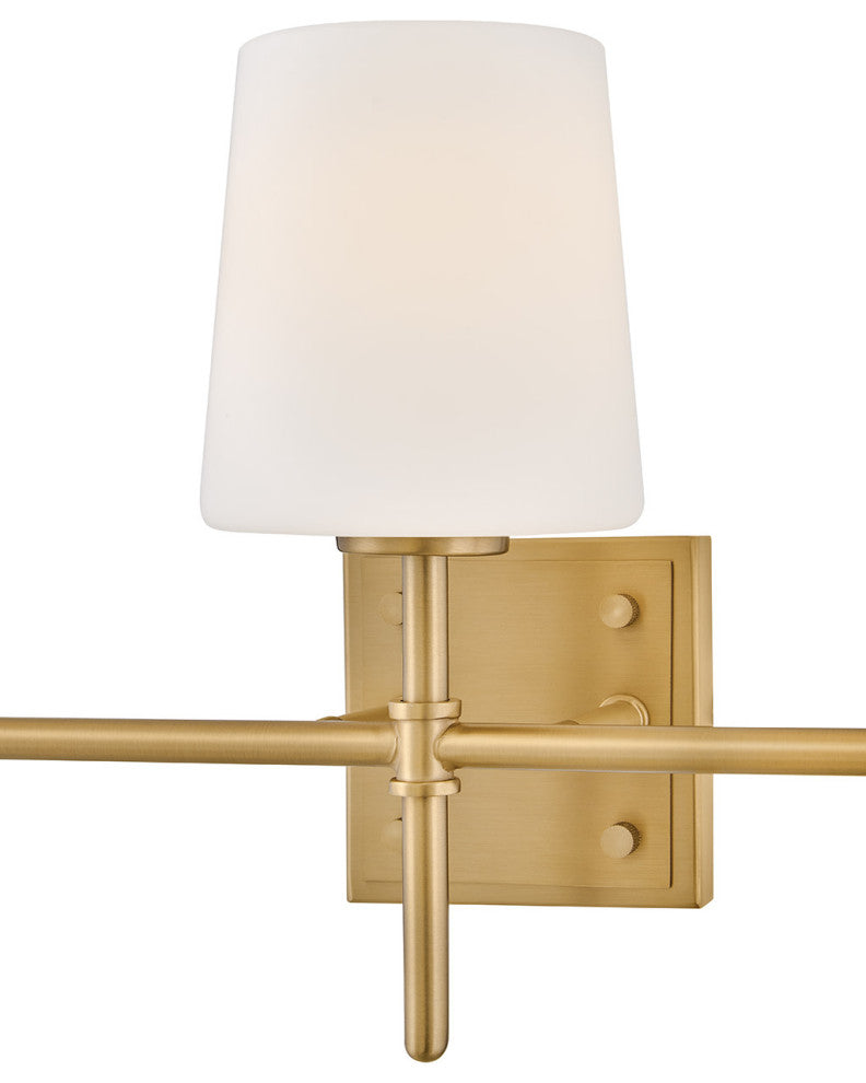 Hinkley Saunders Medium Three Light Vanity, Lacquered Brass