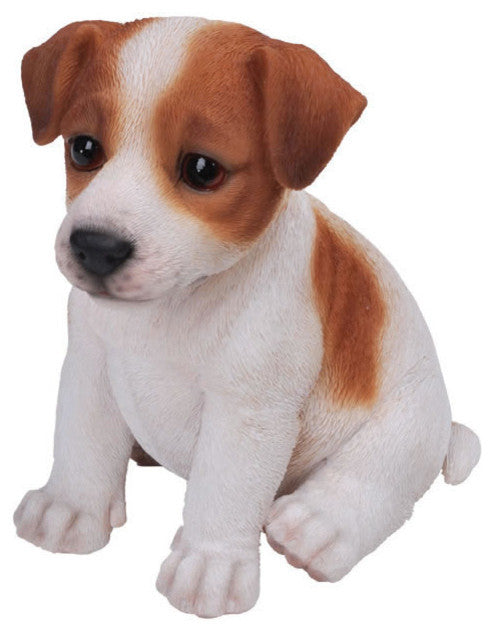 Realistic Jack Russell Terrier Puppy Garden Statue
