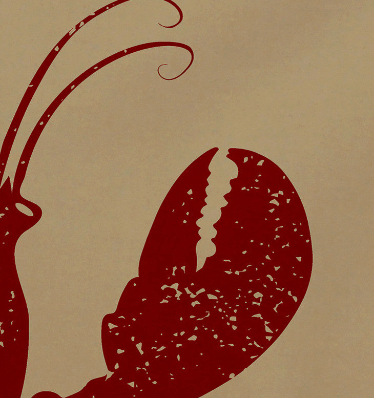 18"x14" Lobster, Animal Print Placemat, Taupe And Beige, Set of 4