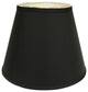 16" Black With White Empire Deep Slanted Shantung Lampshade