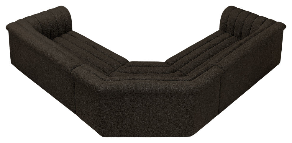 Cascade Upholstered Modular Sofa, Brown, Boucle Fabric, Corner Sectional