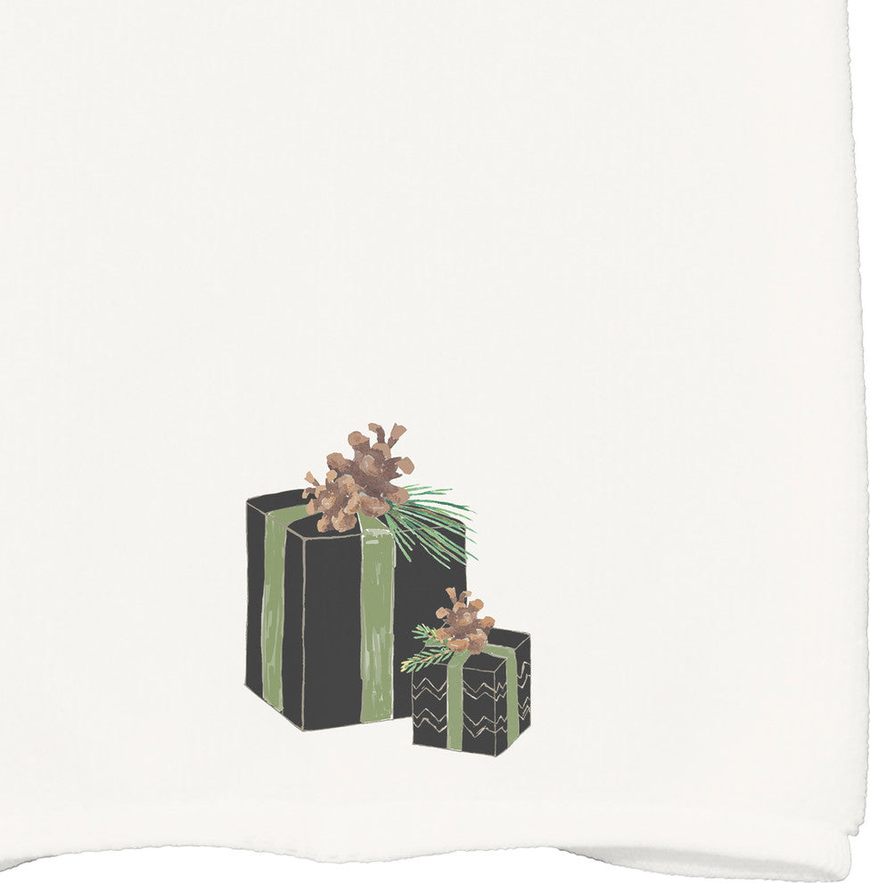 Nature's Gift 18"x30" Black Holiday Print Hand Towel