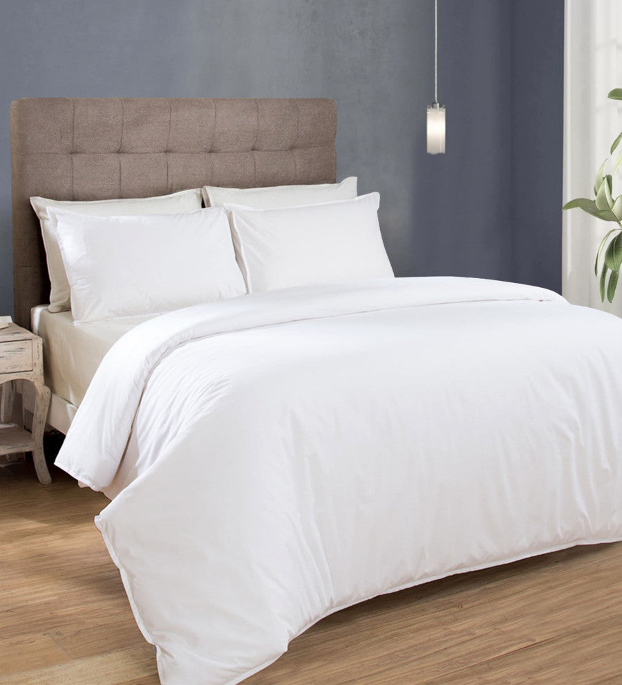 A1HC Organic Cotton Duvet Cover Set, White, Twin