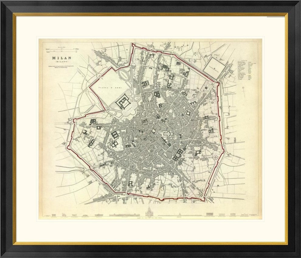 "Milan, Italy, 1832"  by Society for the Diffusion of Useful Knowledge, 40x34"