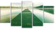 Green Wood Pier At Glacier Park, Seashore Canvas Art Print, 60"x32", 5 Panels