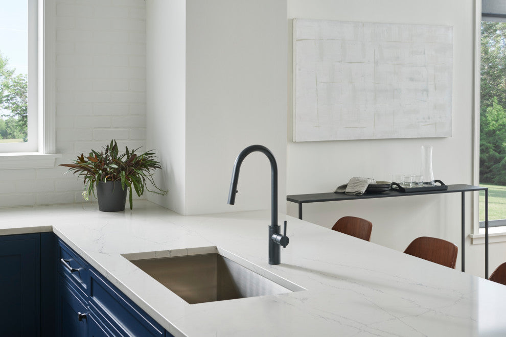 Parma Cafe Pull-Down Kitchen Faucet w/ SnapBack Retraction, Satin Black