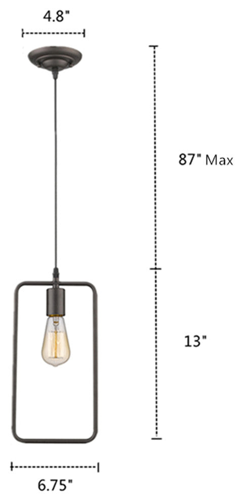 Ironclad 1-Light Rubbed Bronze Ceiling Mini Pendant 7"