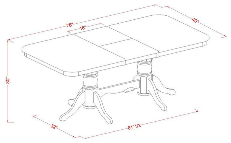 Naav5-Sbr-C, 5-Piece Dining Room Set Dining Table and 4 Kitchen Dining Chairs