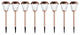 Pure Garden Set of 8 Outdoor Solar Lights, Copper