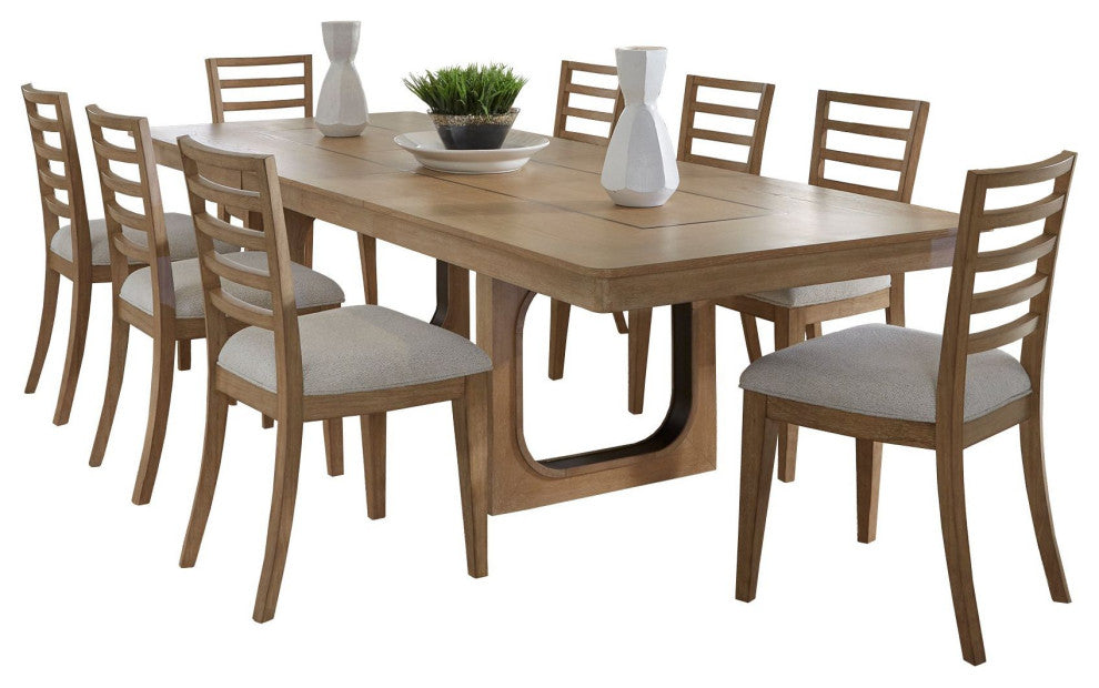 Parker House Escape Dining 84" Rectangular Table With 8 ladderback chairs