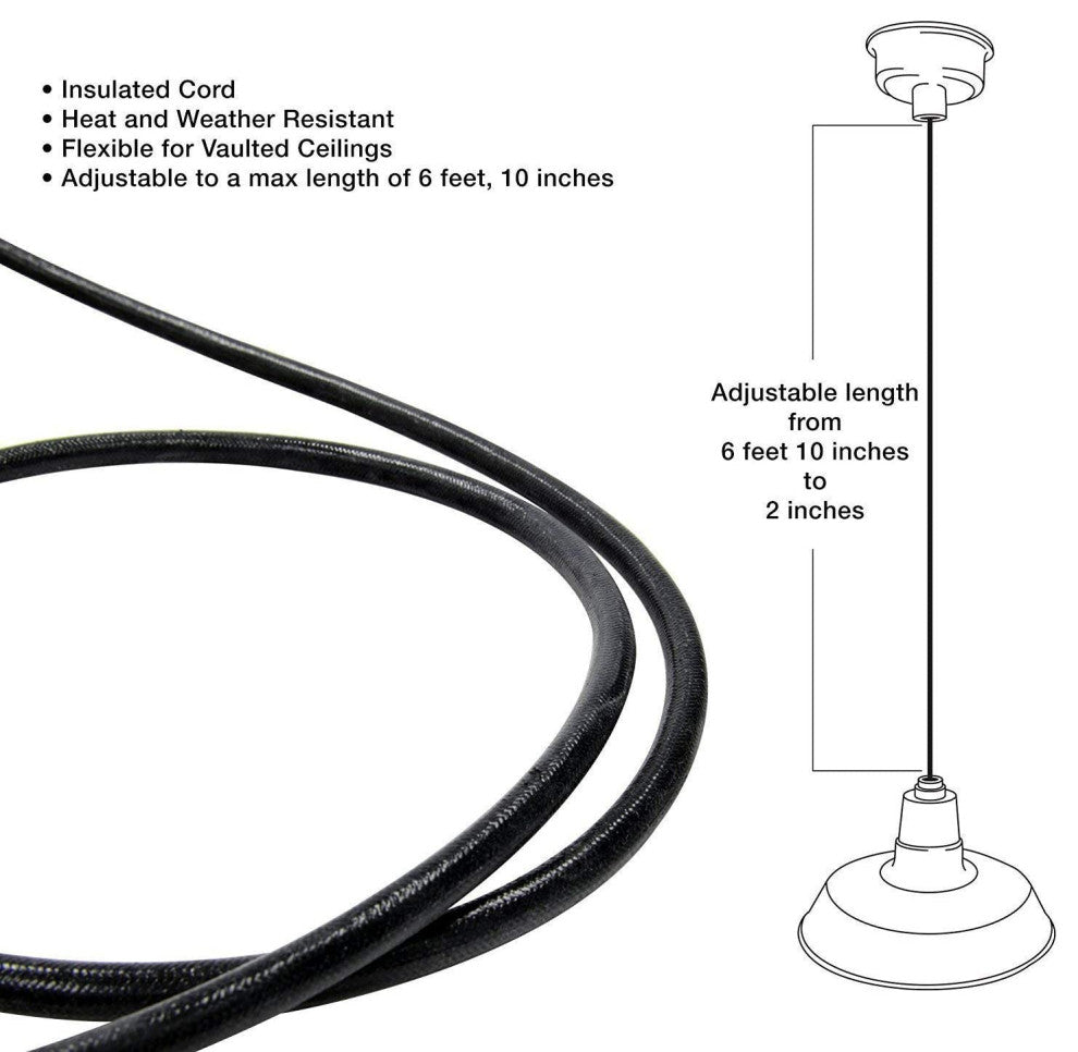 12" Vintage LED Farm House Light in Solid Copper with 7' Adjustable Cord