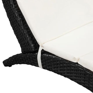 vidaXL Sun Lounger Black, Cream White