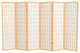 5' Tall Window Pane Shoji Screen, Natural, 6 Panels