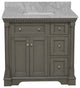 Sydney 36" Bathroom Vanity, Weathered Gray, Carrara Marble