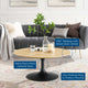 Tulip 36" Wood Coffee Table-Black Natural