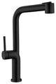Single Handle Deck Mounted High Arc Pull Out Kitchen Faucet, Matte Black