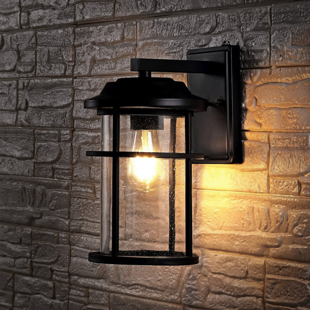Safavieh Cianna Outdoor Wall Sconce Set of 2 Matte Black