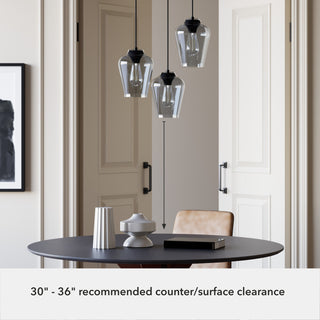 Vidria Matte Black 3 Light Cluster Ceiling Light Fixture