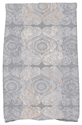 Patina Geometric Print Hand Towel, Gray