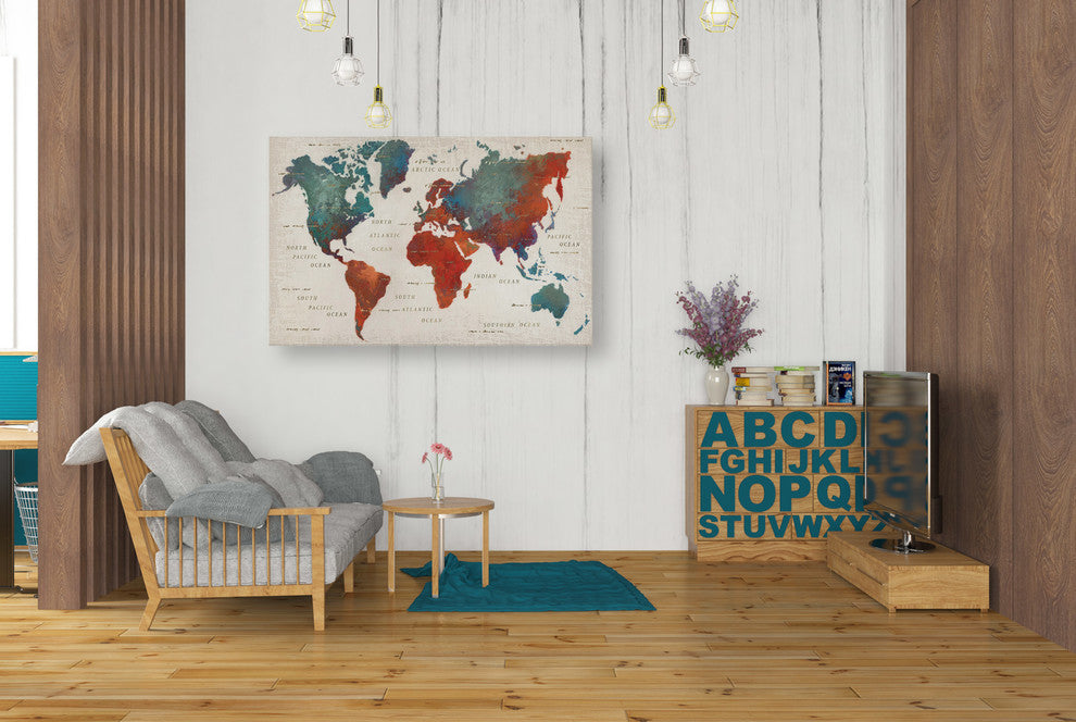 Epic Graffiti "Colorful World I" Giclee Canvas Wall Art, 26"x40"