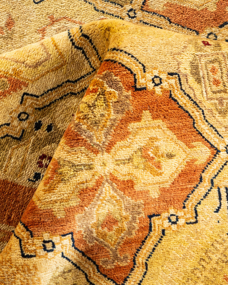 Eclectic, One-of-a-Kind Hand-Knotted Area Rug Brown, 12' 1" x 17' 8"